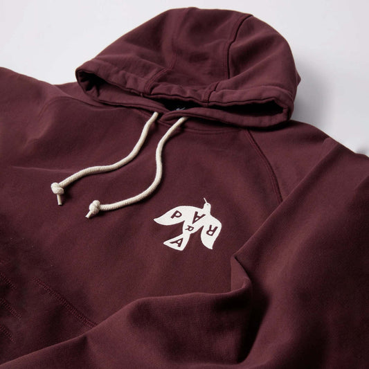 Crow Logo Hooded Sweatshirt - Dark Burgundy