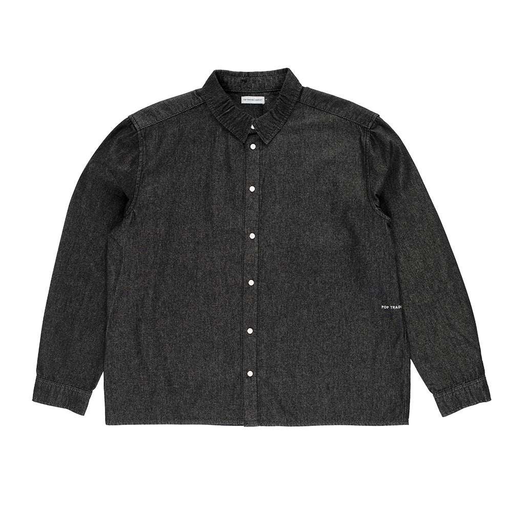 Applique Logo Denim Shirt - Black Denim