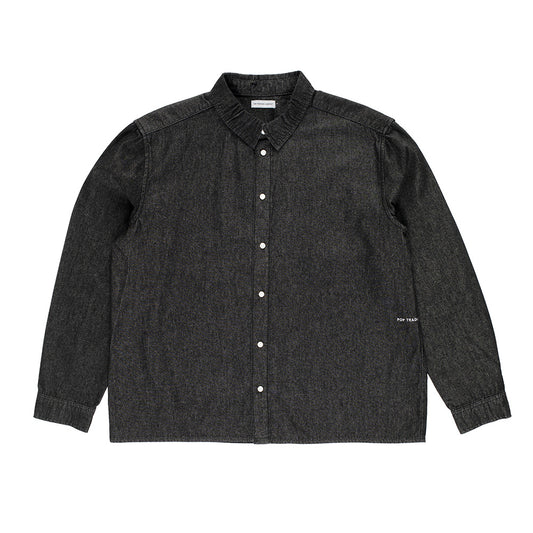 Applique Logo Denim Shirt - Black Denim