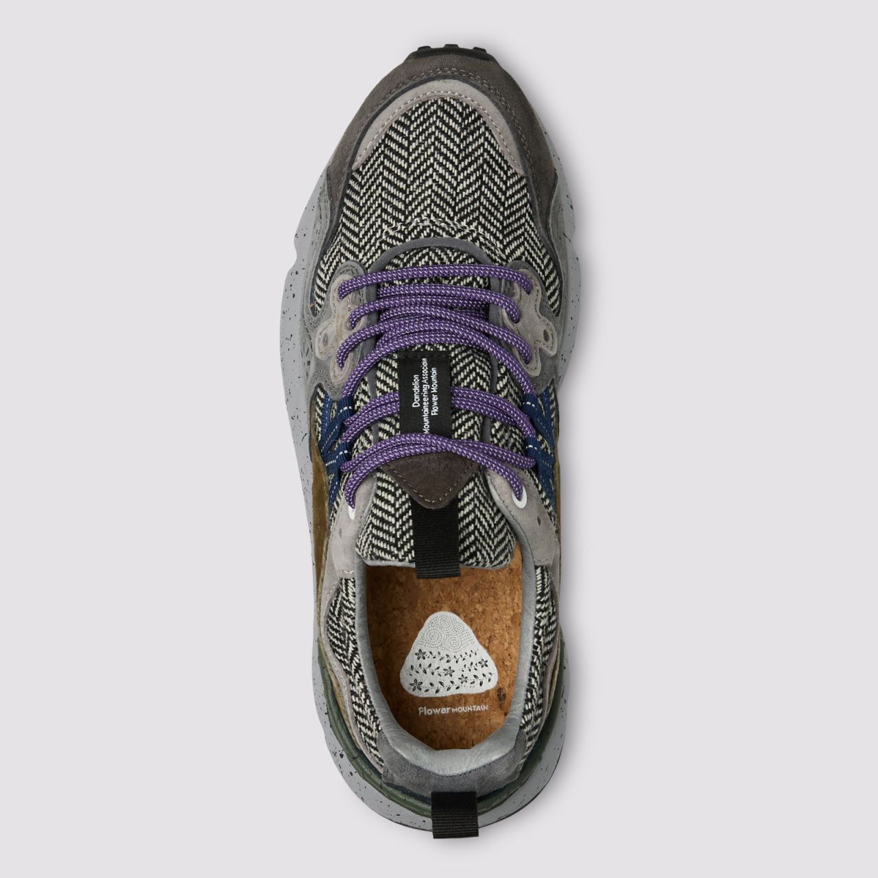 Yamano 3 Uni, Suede / Wool Knit Herringbone - Anthracite / Dark Grey / Black