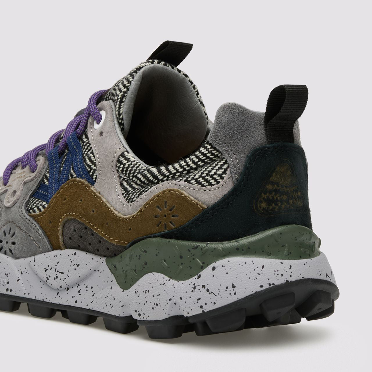 Yamano 3 Uni, Suede / Wool Knit Herringbone - Anthracite / Dark Grey / Black