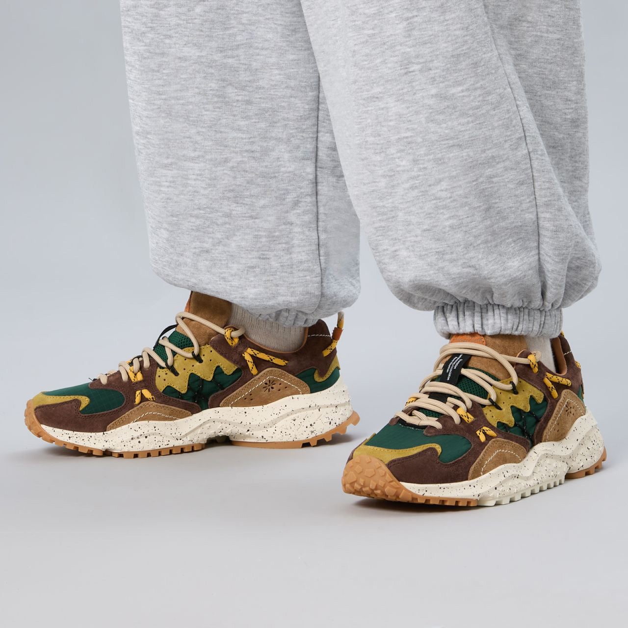 Yamabushi Uni, Suede / Nylon - Dark Brown / Bottle Green / Zucca