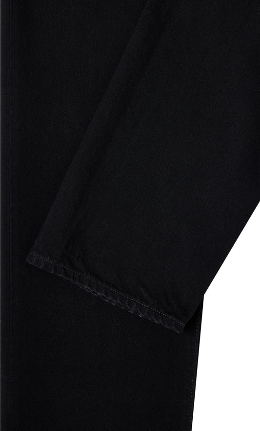 Loose Jeans, 13oz Kaihara Right Hand Black Denim - Black unwashed