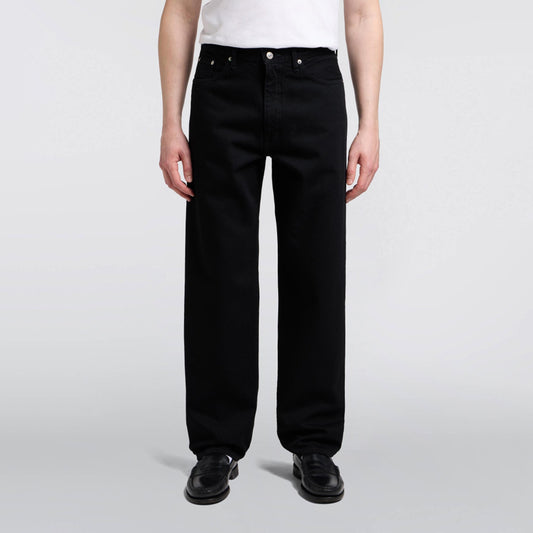 Loose Jeans, 13oz Kaihara Right Hand Black Denim - Black unwashed