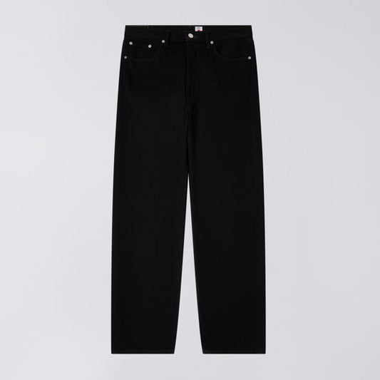 Loose Jeans, 13oz Kaihara Right Hand Black Denim - Black unwashed