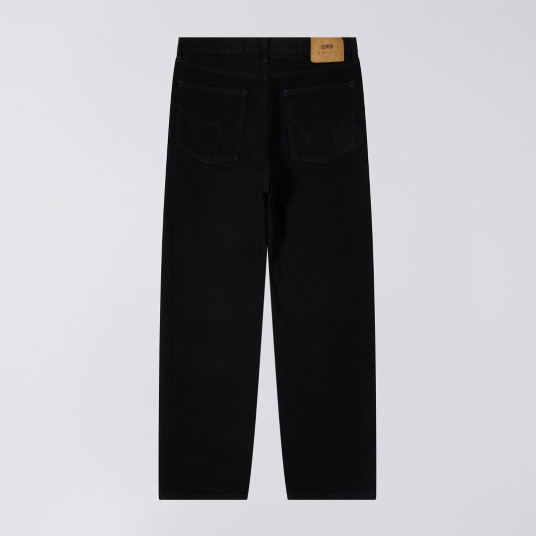 Loose Jeans, 13oz Kaihara Right Hand Black Denim - Black unwashed