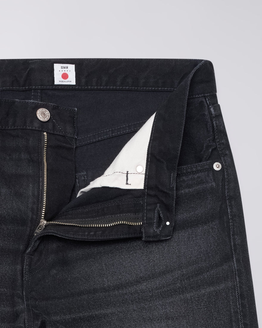 Wide Pant, 13oz Kaihara Right Hand Black Denim - Black deep dark used