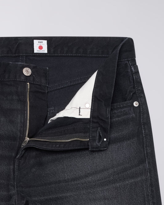 Wide Pant, 13oz Kaihara Right Hand Black Denim - Black deep dark used