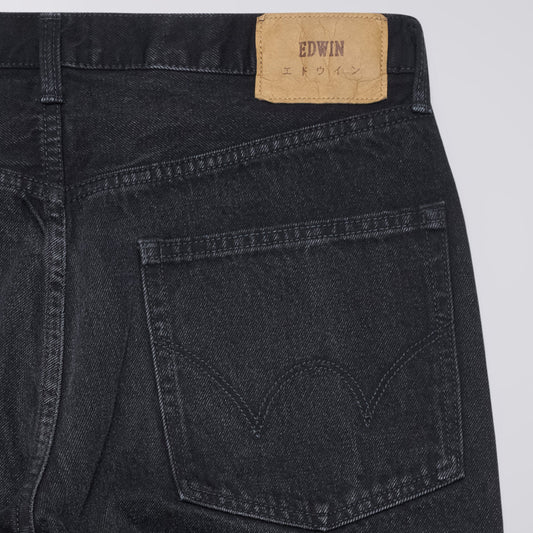 Wide Pant, 13oz Kaihara Right Hand Black Denim - Black deep dark used