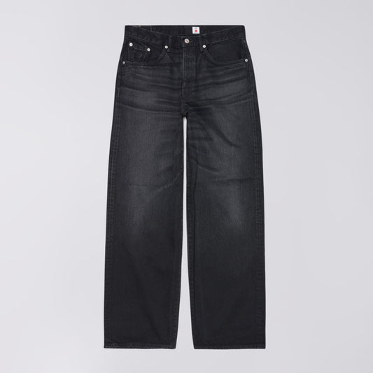 Wide Pant, 13oz Kaihara Right Hand Black Denim - Black deep dark used