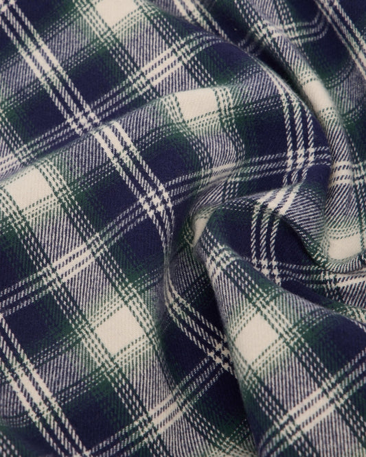 Work Shirt LS - Navy / Green (Garment Washed)