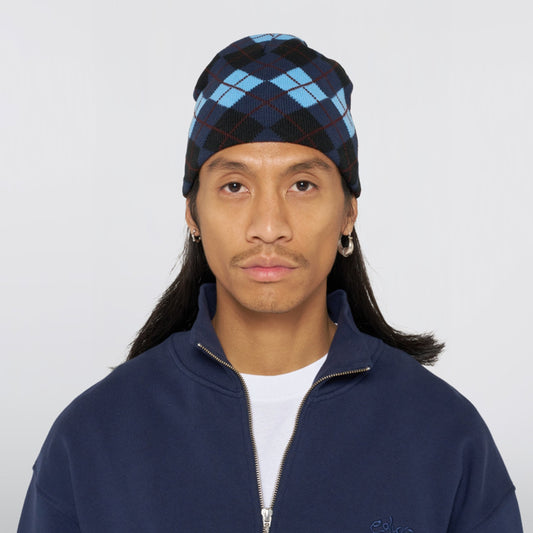 Reversible Skullcap Beanie - Blue