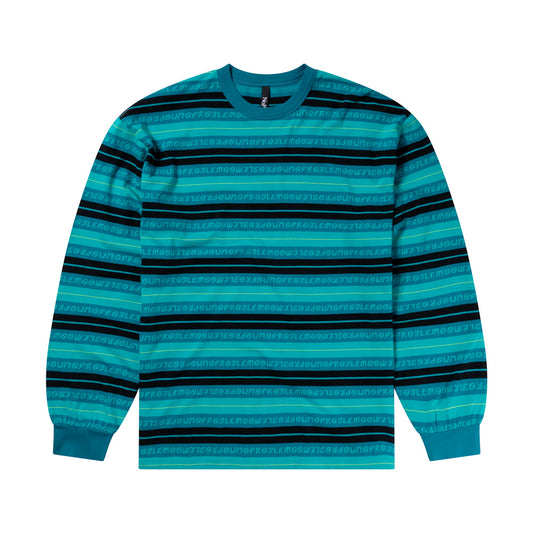 Jacquard Stripe LS Tee - Aqua
