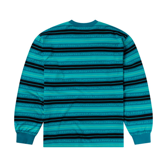 Jacquard Stripe LS Tee - Aqua