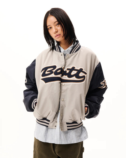Nylon Varsity Jacket - Grey