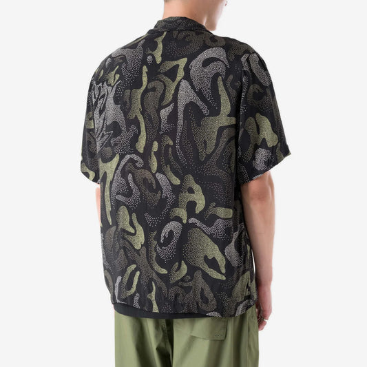 7084 DPM Koram Pointilist Camp Collar Shirt Black