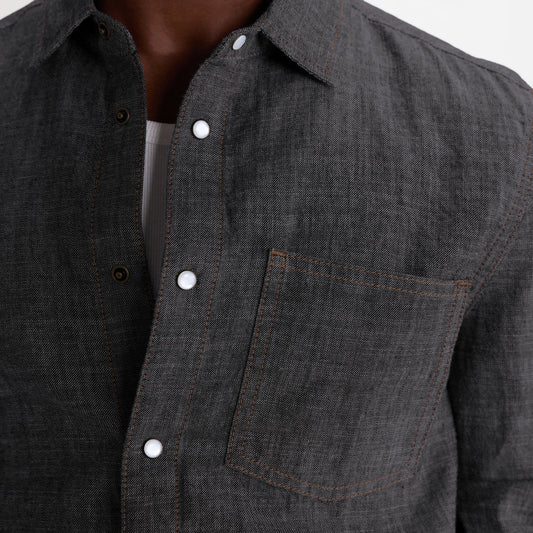 Manilla L/S Chambray Shirt - Washed Indigo