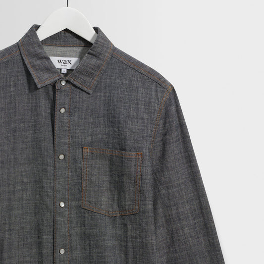 Manilla L/S Chambray Shirt - Washed Indigo