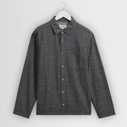 Manilla L/S Chambray Shirt - Washed Indigo