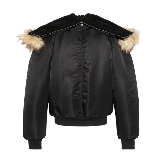 N2B snorkel jacket with hood, oversized fit - Black