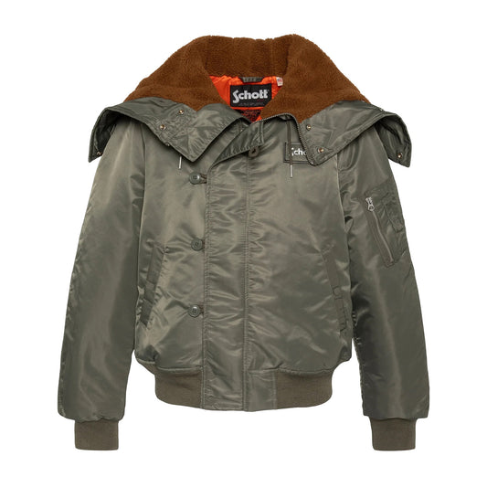 N2B snorkel jacket with hood, oversized fit - Sage Khaki