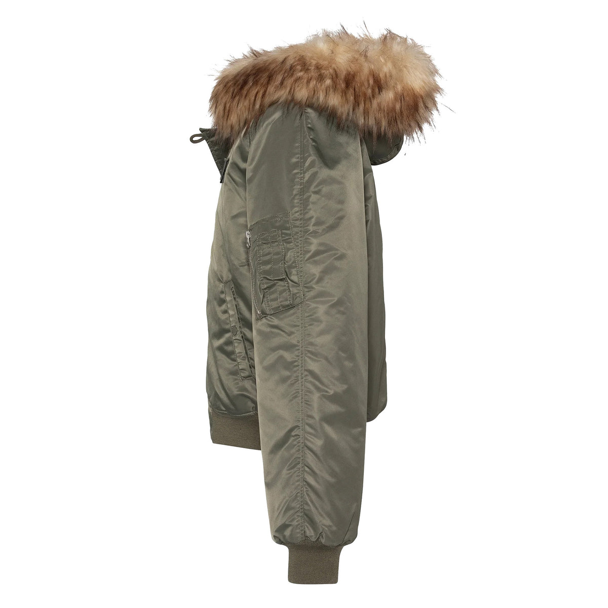 N2B snorkel jacket with hood, oversized fit - Sage Khaki
