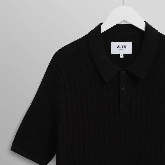 Naples Polo, Diamond Stripe - Black