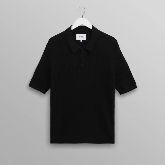 Naples Polo, Diamond Stripe - Black