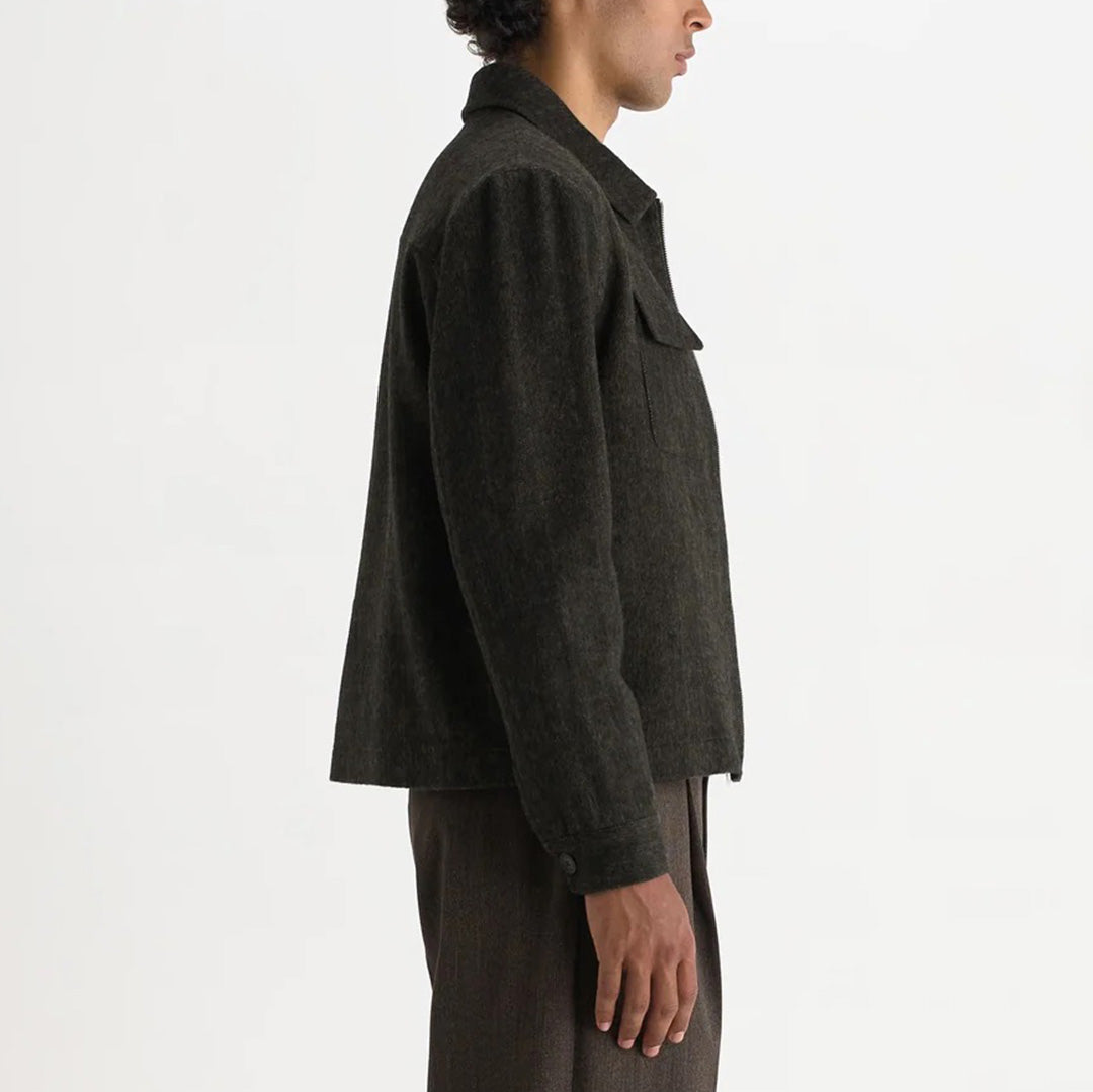 Osier Jacket, Brushed Herringbone - Brown / Black