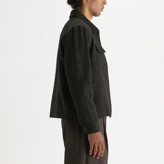 Osier Jacket, Brushed Herringbone - Brown / Black