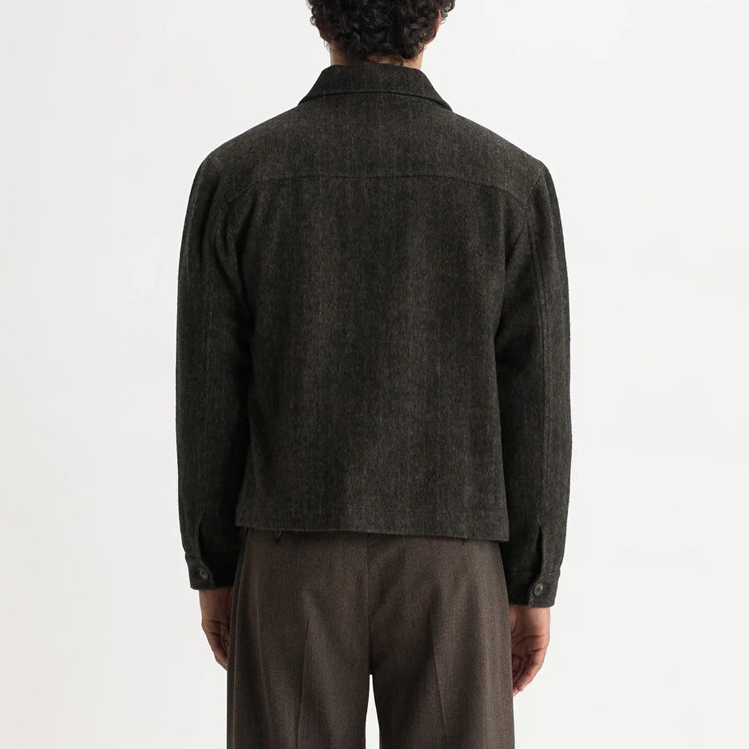 Osier Jacket, Brushed Herringbone - Brown / Black