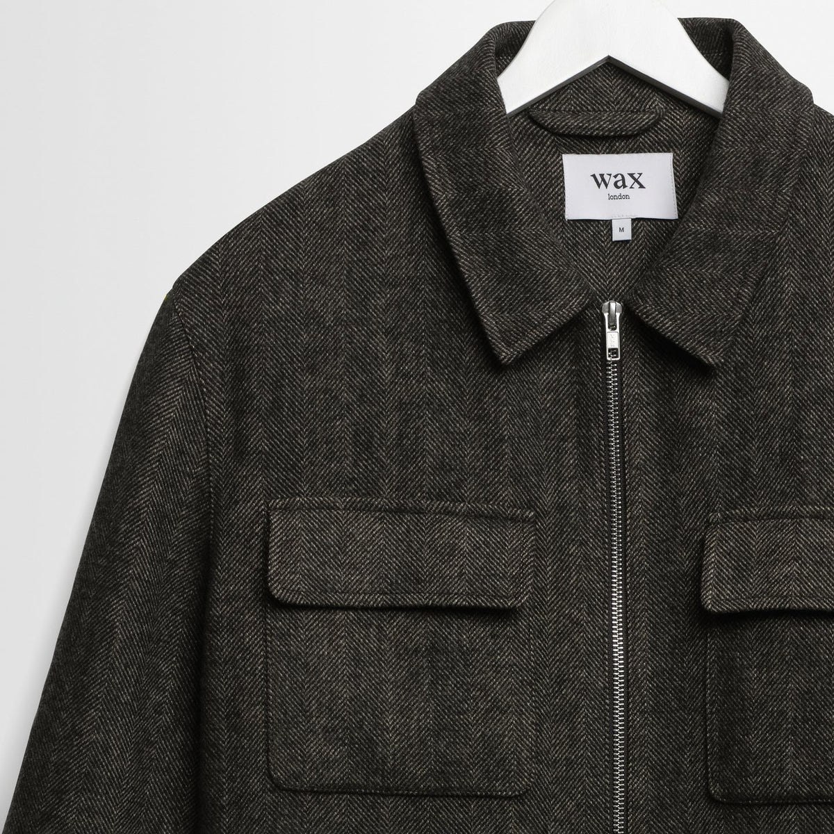 Osier Jacket, Brushed Herringbone - Brown / Black