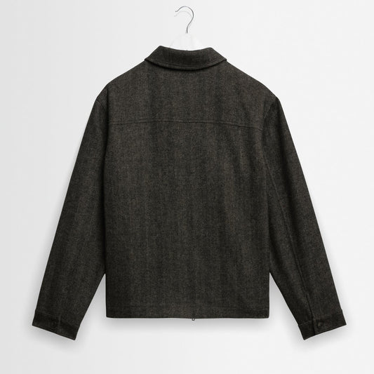 Osier Jacket, Brushed Herringbone - Brown / Black