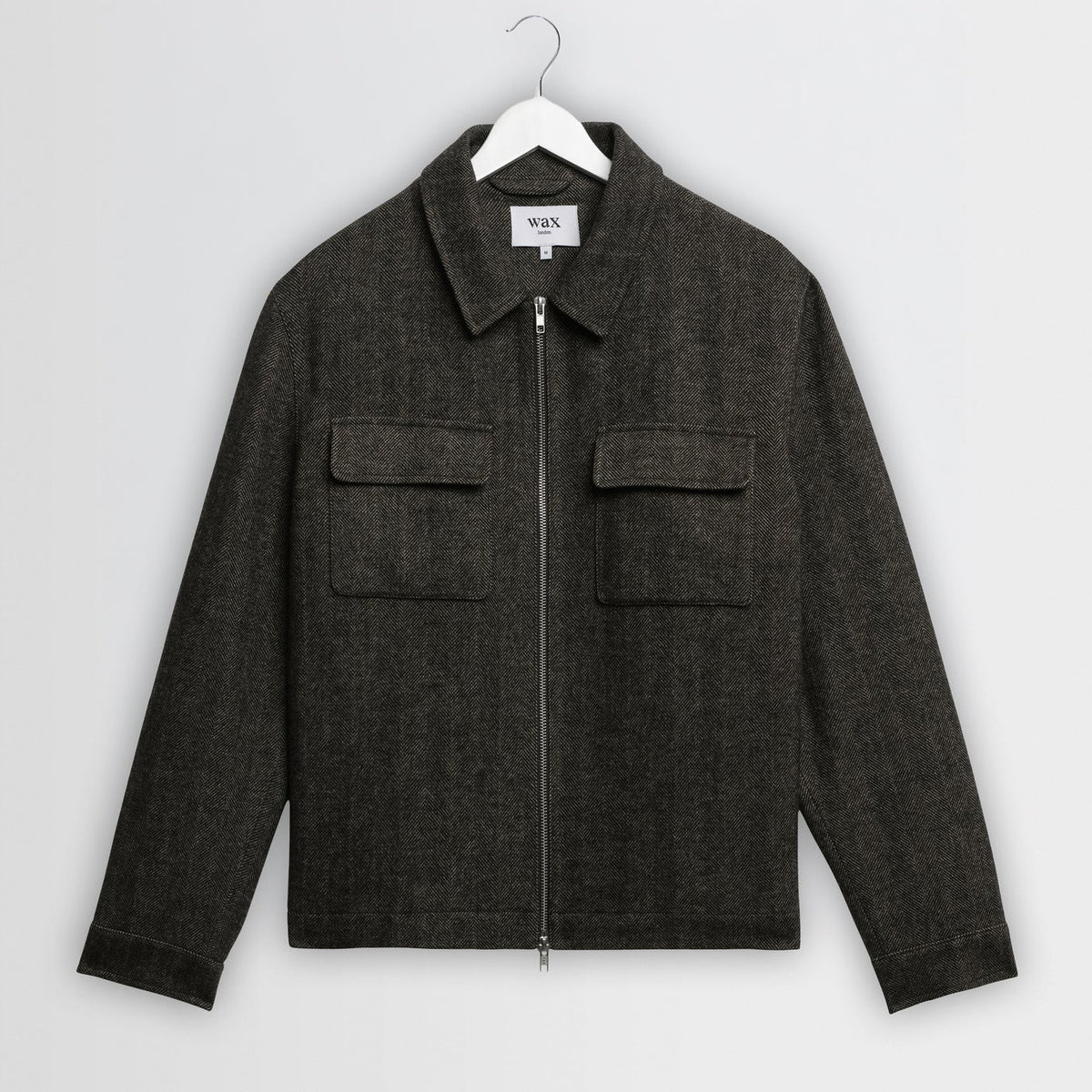 Osier Jacket, Brushed Herringbone - Brown / Black