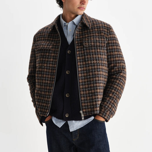 Osier Jacket, Drawn Check - Navy / Brown