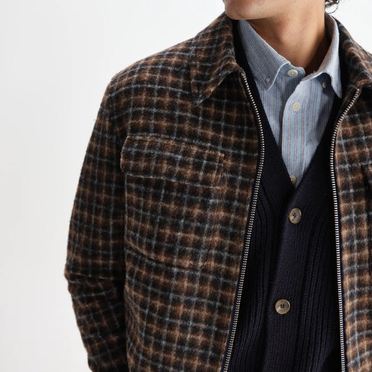 Osier Jacket, Drawn Check - Navy / Brown