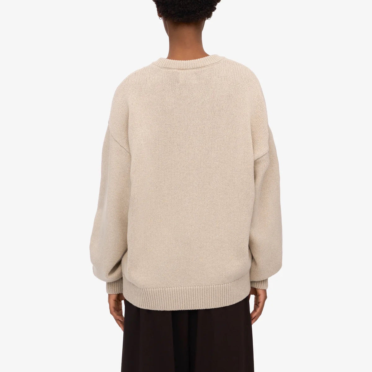 Oversized Merino Wool Crew - Ivory White