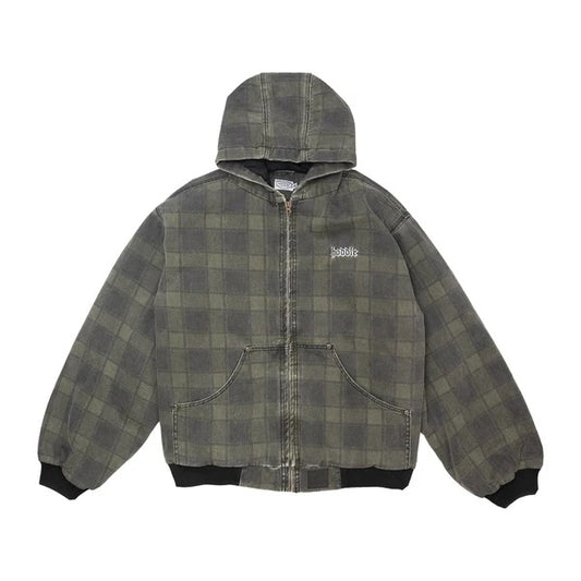 Hooded Quilted Denim Jacket