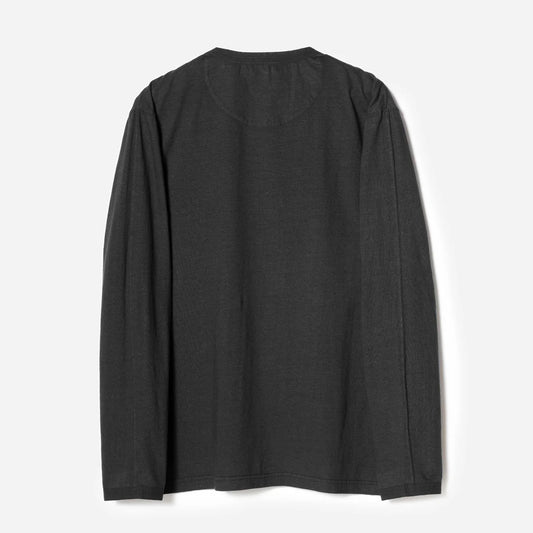 7208 Cotton Hemp Henley LS T-Shirt - Black