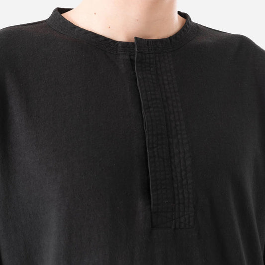 7208 Cotton Hemp Henley LS T-Shirt - Black