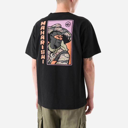 7262 Japanese Menko Card T-Shirt - Black