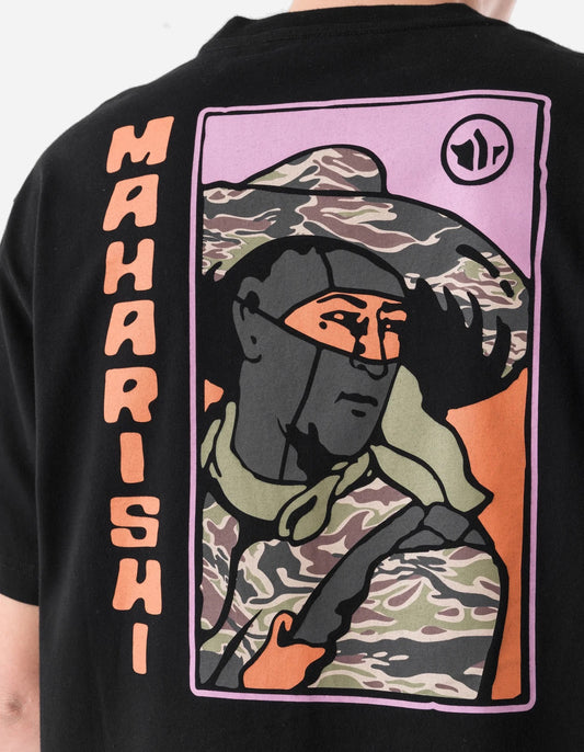 7262 Japanese Menko Card T-Shirt - Black