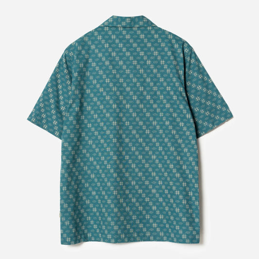 7320 Kasuri Cuban Collar Shirt - Aizome Blue