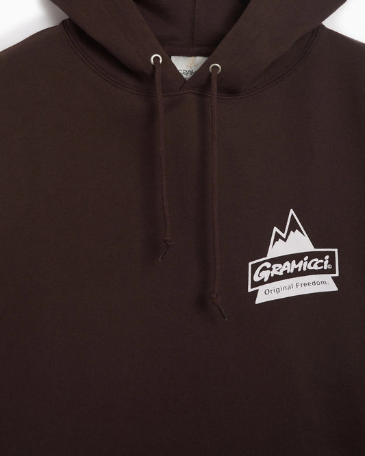 Peak Hooded Sweatshirt - Deep Brown