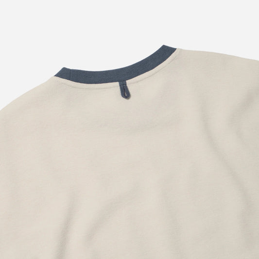 Terry Ringer Half Tee - Cream