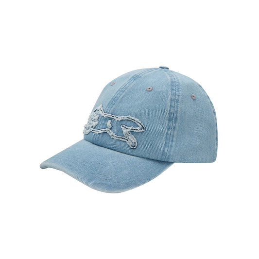 Applique Running Dog Dad Cap - Light Wash Blue