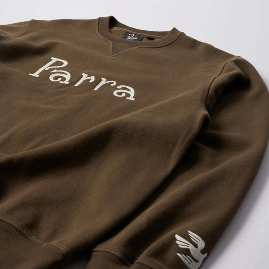 Weird Trad Logo Crewneck Sweatshirt - Brown