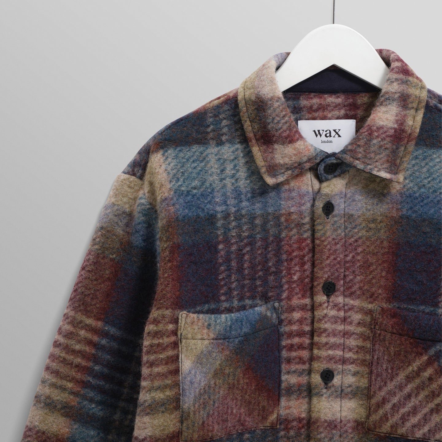 Whiting Overshirt, Wool Blend Check - Blue Multi
