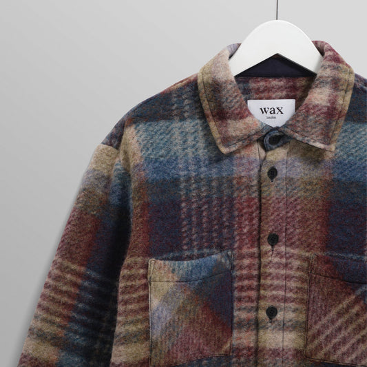 Whiting Overshirt, Wool Blend Check - Blue Multi