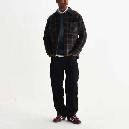 Whiting Overshirt, Drawn Check - Teal / Orange